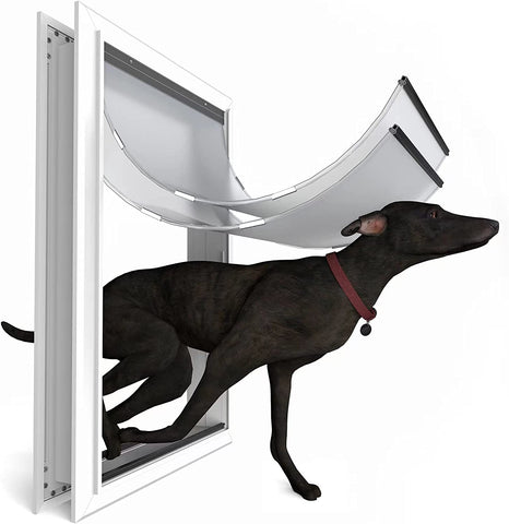 URSPET XL Dog Doors for Large Dogs, Extra Large Dog Door with Magnetic Double Flap, Premium Aluminum Giant Dog Door with Lockable Handle, Extreme Weather Pet Door, Easy to Install